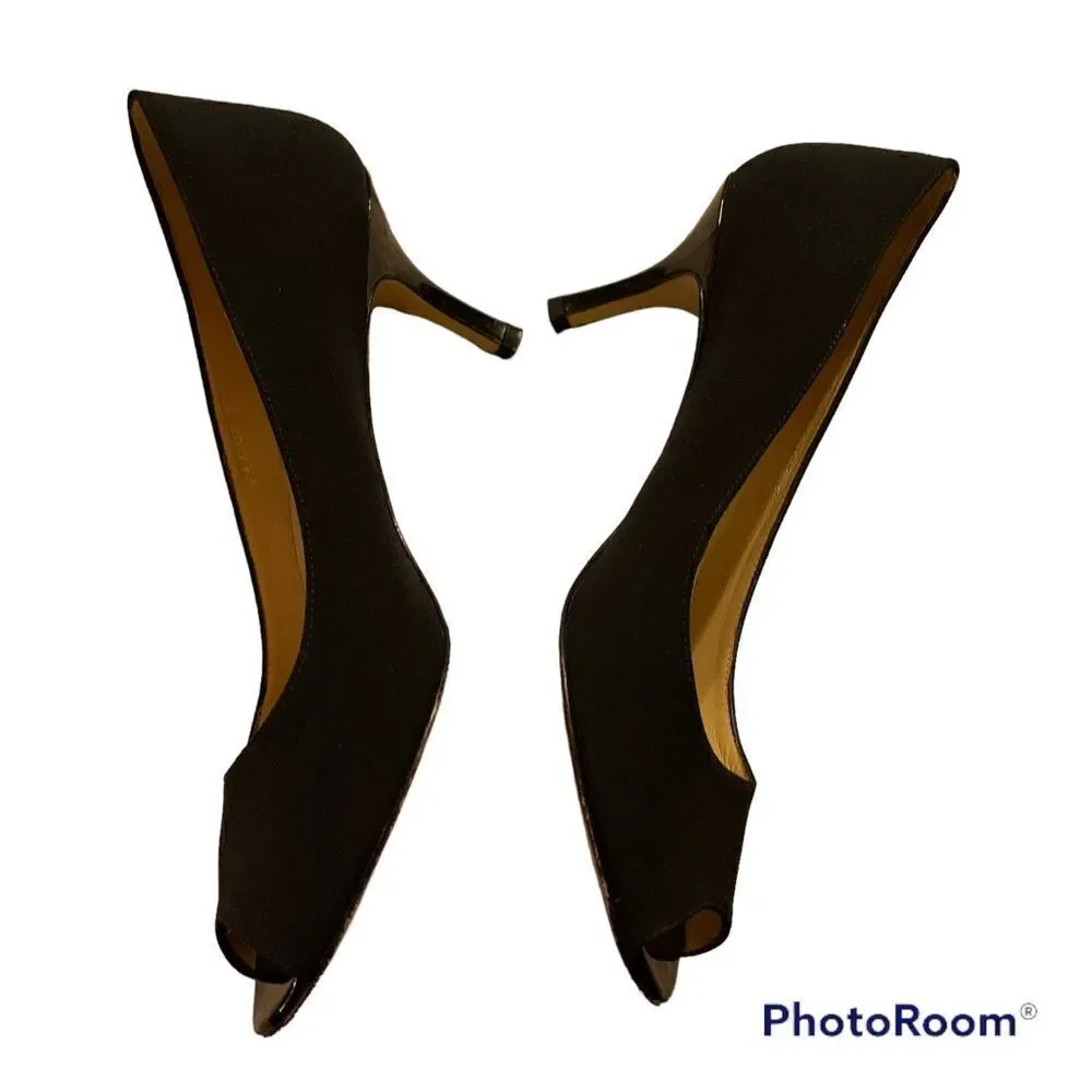 Bruno Magli Black Peep Toe Heels Size 8B